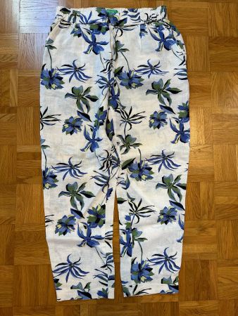 Benetton Leinenhose Blumenmuster Gr. S NEU