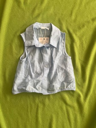 Zara Top, hellblau, ärmellos, Grösse 122, Neu Mit Etikett!