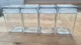 4x Anchor Hocking Vorratsglas 1.4L stapelbar Glasdeckel