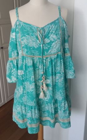 SÜSSES LAST QUEEN KLEID TUNIKA TÜRKIS L GR. 40 BOHO
