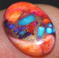 Cabochon L-7122 – Rosa Oyster Kupfer Türkis 14x10 mm