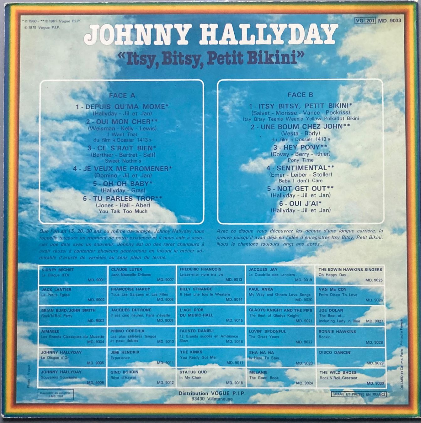 Dischi in vinile: JOHNNY HALLYDAY - ITSY, BITSY, PETIT BIKINI – Usato da Poliez-Pittet venduto da Newtown-Records 2