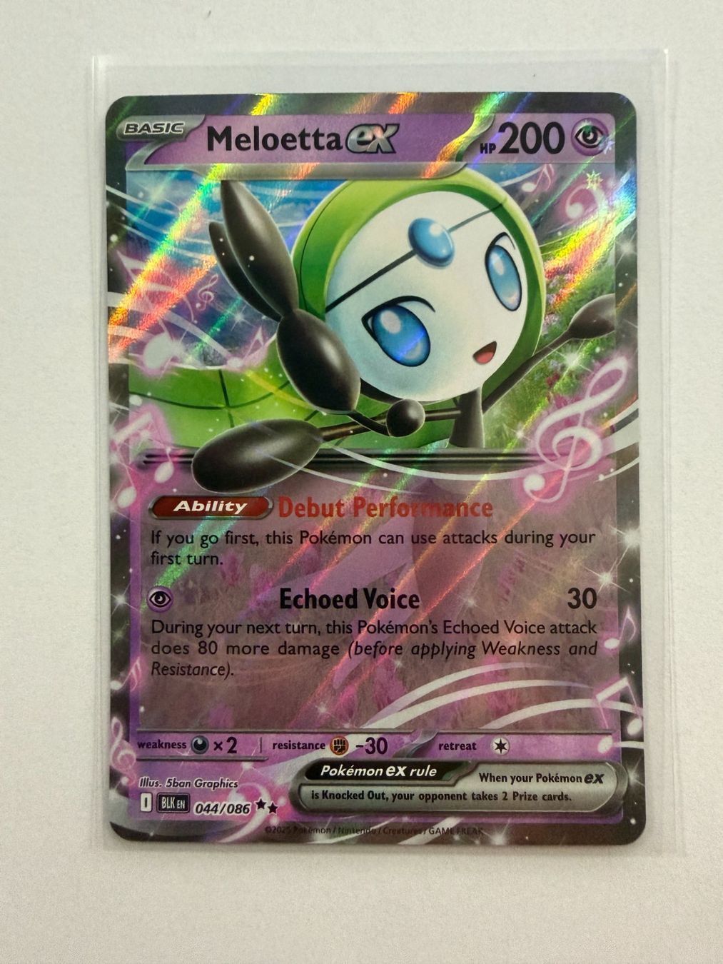 Pokémon Carte collezionabili: Pokemon Meloetta EX 044/086 Black Bolt EN – Nuovo (secondo la descrizione) da Weingarten-Kalthäusern venduto da McGmavlo