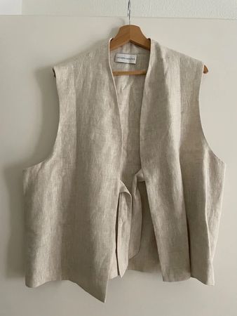 Weste Modern Weaving beige Baumwolle Leinen Grösse S/M