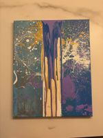 Action Painting Bild 50x40 cm Unikat auf Leinwand