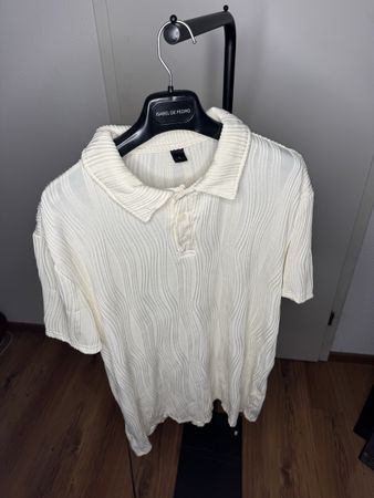 Herren Polo Shirt Creme Weiss Grösse L Vintage Style