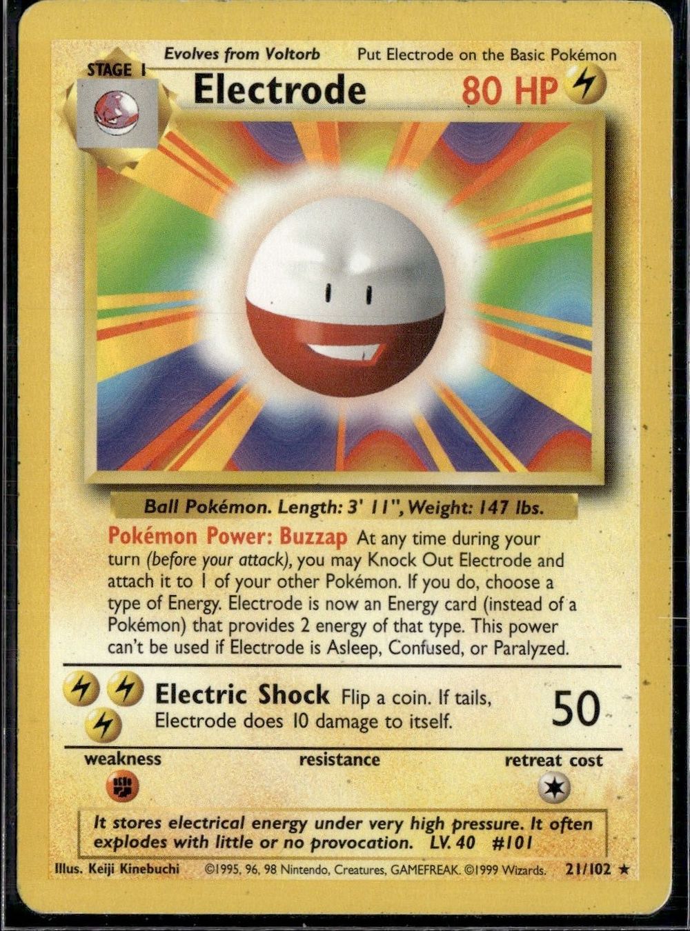 Pokémon Carte collezionabili: Electrode 21/102 base set – Usato da Zürich venduto da pokemon_cards
