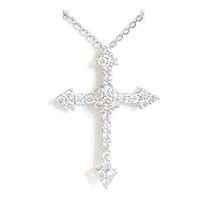 Kreuzanhänger: 31 Diamanten zus. 1.04ct., Weissgold, 3.690,-