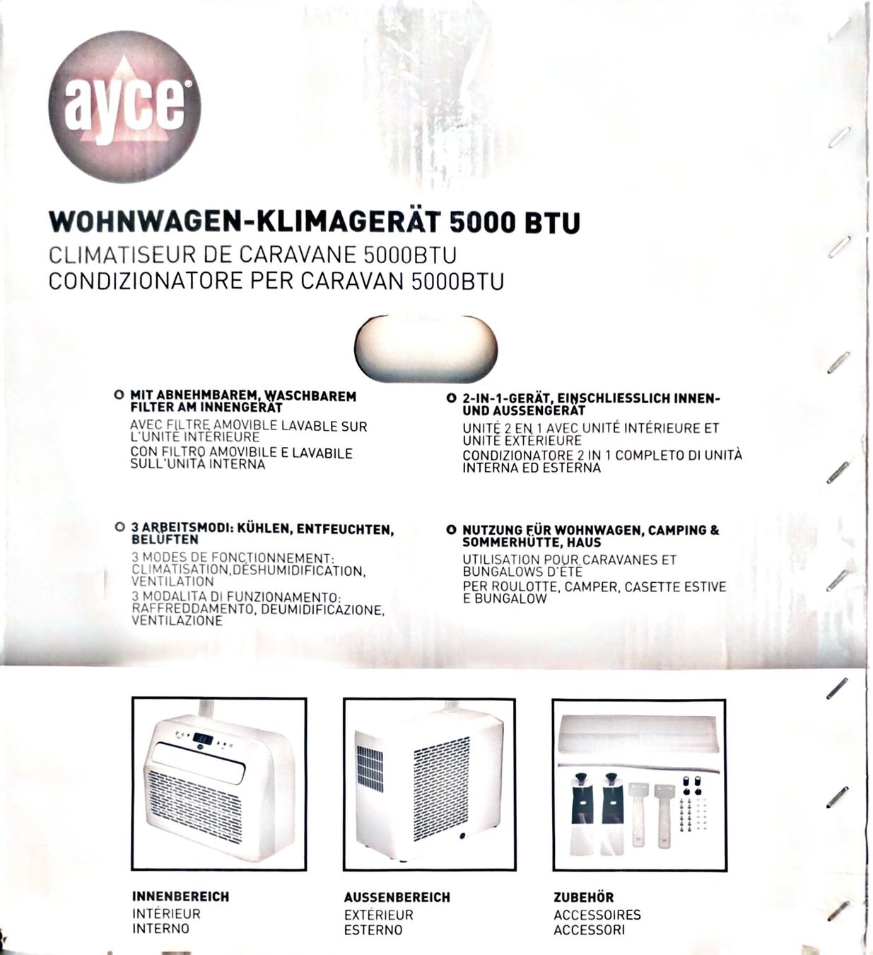 Condizionatori: Ayce Wohnwagen Klimagerät 5000 BTU – Usato da Rorschacherberg venduto da Rayback 2