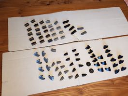 Grosses Lot kleine Legopanele in dark bluish gray und black