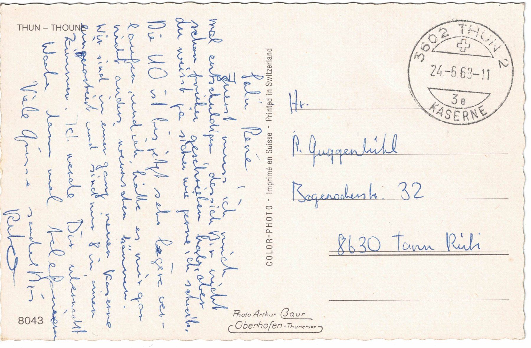 Cartes postales: Ansichtskarte Thun – D'occasion à Küsnacht ZH par scholli58 1