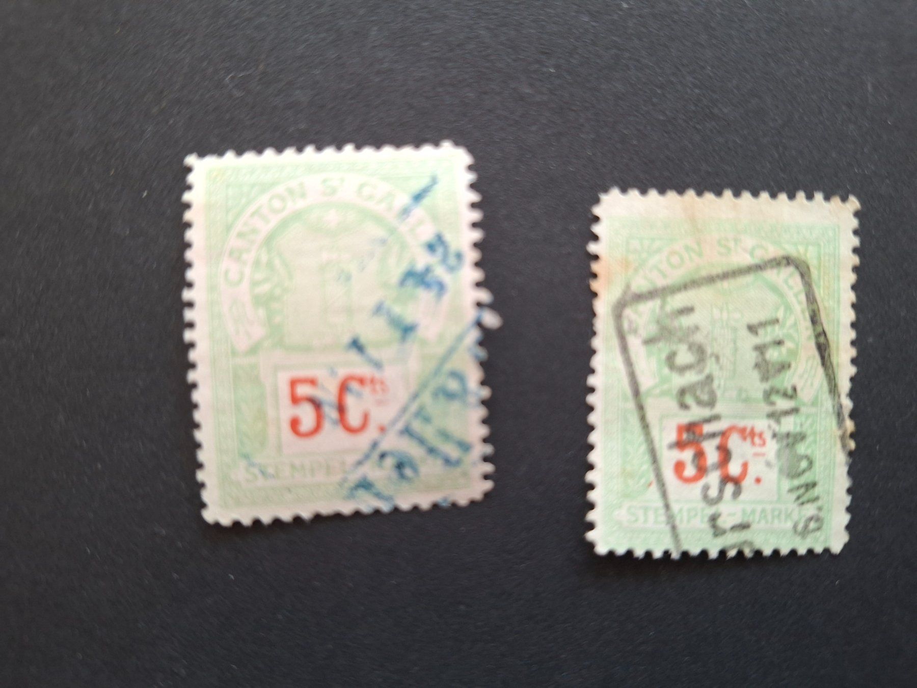 Tutti i francobolli: Stempelmarken Bern und St.Gallen. – Usato da Goldach venduto da armando_r 3