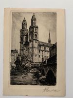 Grossmünster Zürich Original-Radierung Handabzug 12.08.1940