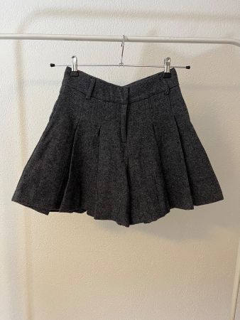 Naf Naf Skort Minirock Wolljupe Faltenrock grau meliert 34
