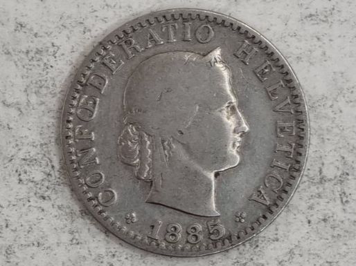 Alle Münzen: 20 rappen 1885 – Gebraucht aus Bure von chap981