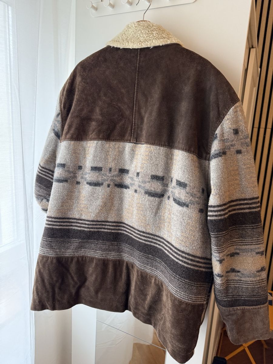Jacken: Vintage Wool Blend Jacket with Suede and Shearling Collar – Gebraucht aus basel von crinoir 1