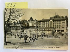 alte Ansichtskarte Lausanne Place du Tunnel, 1907