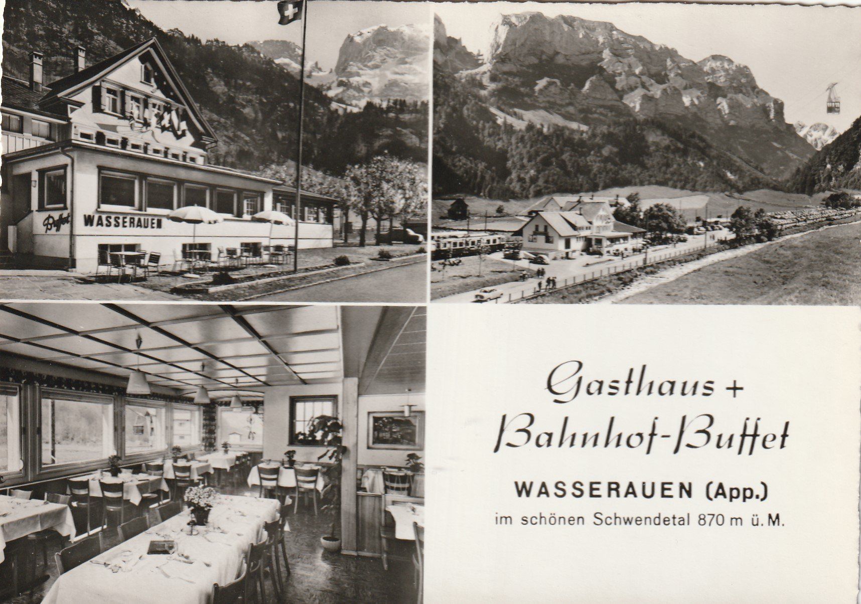 Cartoline postali: Wasserauen-Gasthaus und Bahnhof-Buffet – Usato da uttwil venduto da Koehlerfred