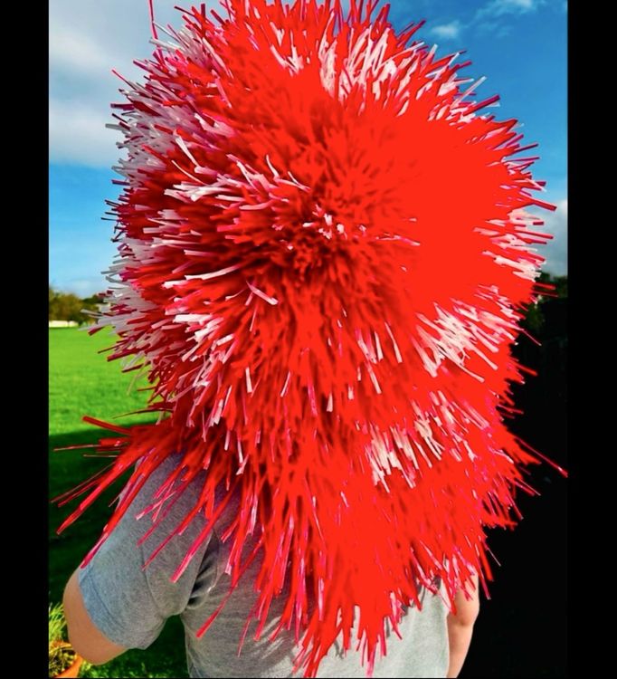 Fasnachtsmaske Tschingel rot/weiss CH 4