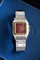 Cartier Santos Carrée Burgundy Zifferblatt