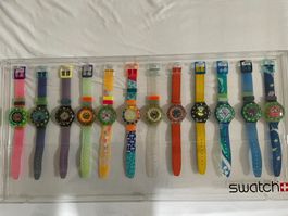 Swatch Sammlung in Swatch Rahmen, neuwertig