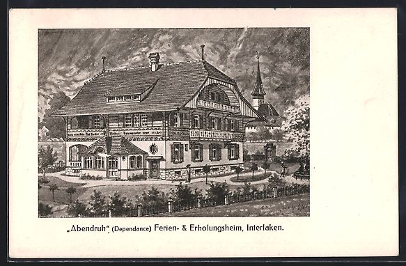 Ansichtskarten: Interlaken, Ferien-, Erholungsheim Abend – Gebraucht aus Berlin von bartko-reher