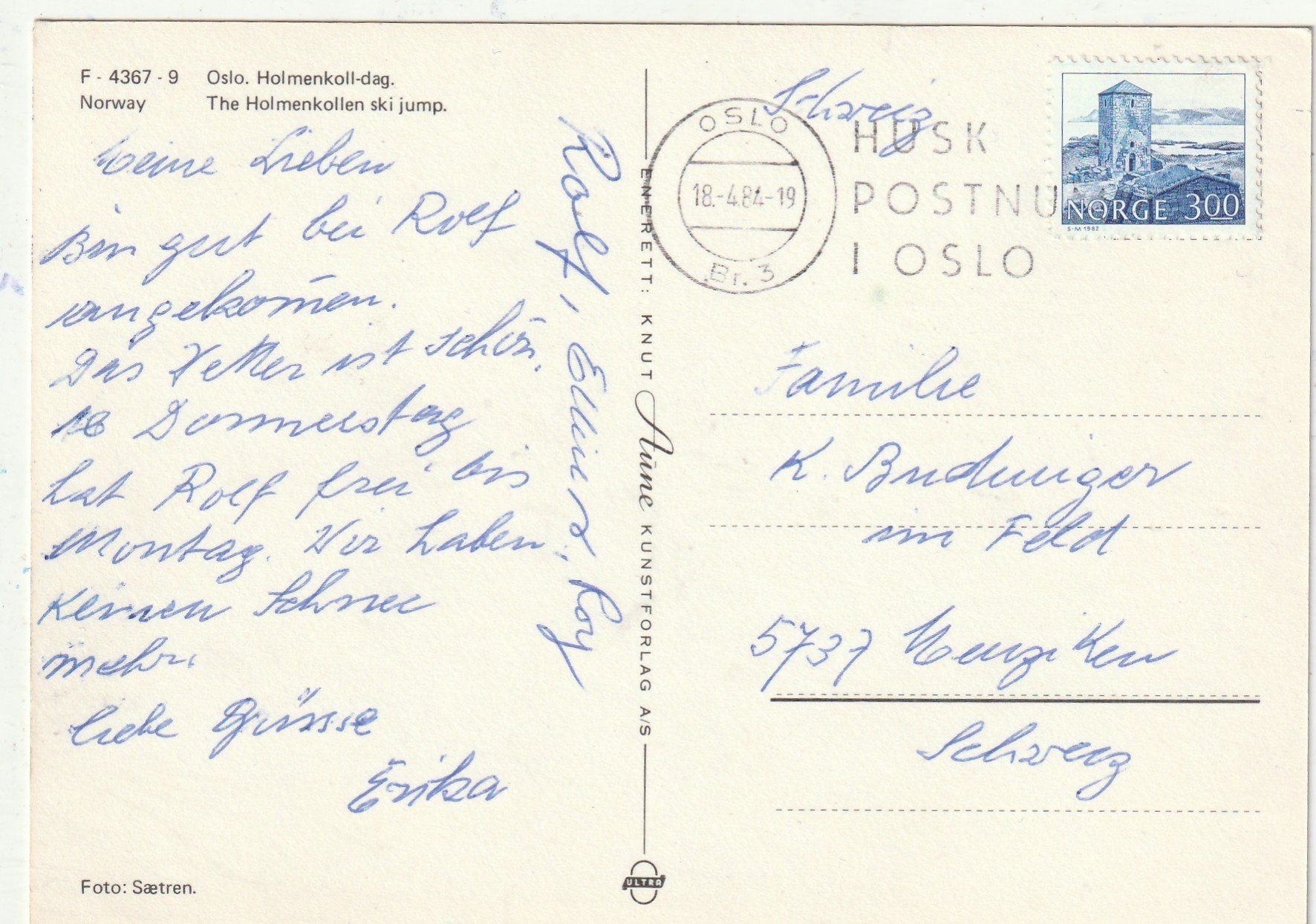 Cartoline postali: Norwegen Skispringen – Usato da Lumbrein venduto da made02 1