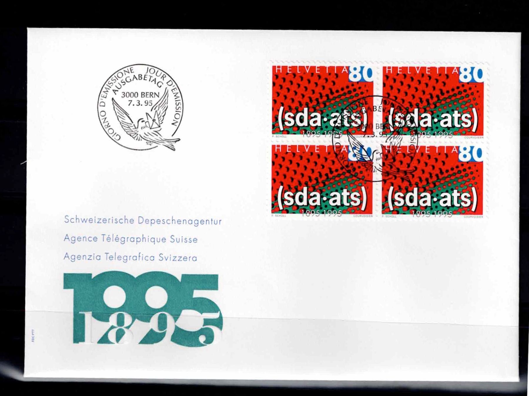 Tutti i francobolli: CH FDC Viererblock 1995 – Usato da Koblenz venduto da Markenhimmel