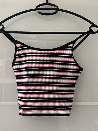 Top pink, schwarz, weiss Grösse XS