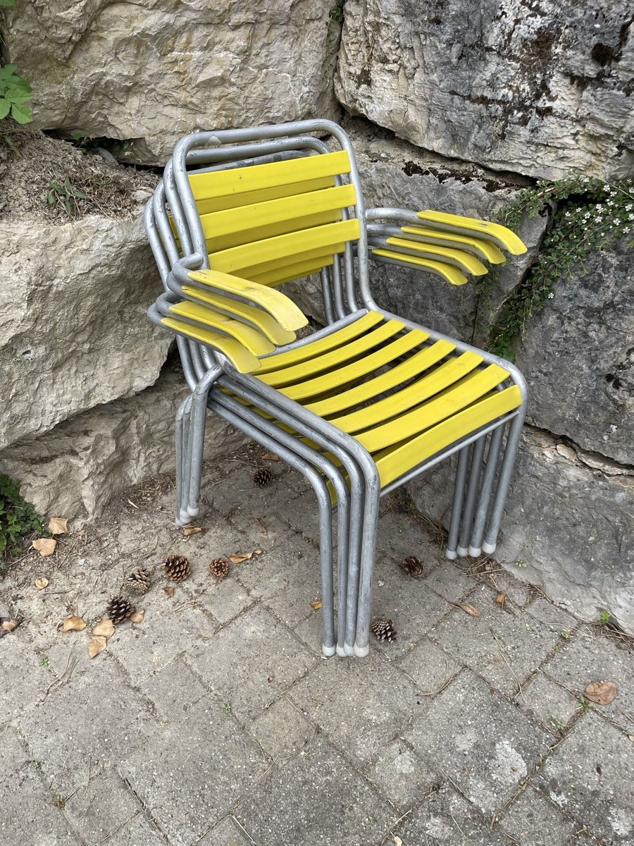 Sedie: 4 Chaises de jardin Vintage Jaune – Usato da Vallamand venduto da Bricbracbroc82 6