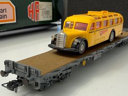 HAG 70016 SBB Flachwagen mit Old-Postauto BREKINA  / AC HO