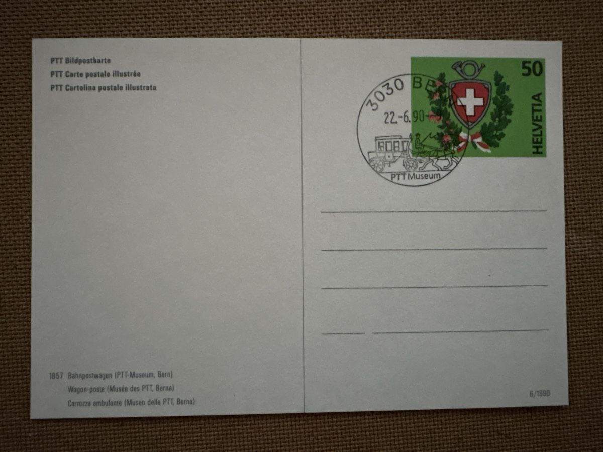 Ansichtskarten: AK von Post Eisenbahn 1857 – Gebraucht aus Rümlang von Kartenpost1 1