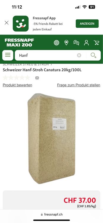 Hanfeinstreu 2x 20kg | Kaufen Auf Ricardo