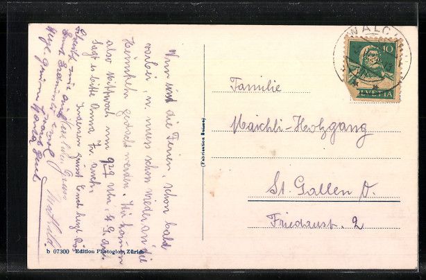 Cartoline postali: Walchwil, Priesterhaus und Kapelle des E – Usato da Berlin venduto da bartko-reher 1
