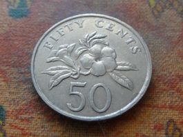SINGAPOUR  50  Cents  1990