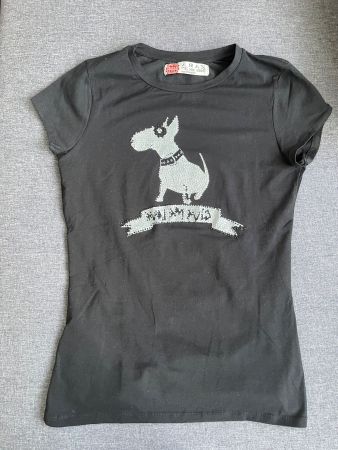 Zarashirt mit Dogprint und Glitzersteinen Gr M neu