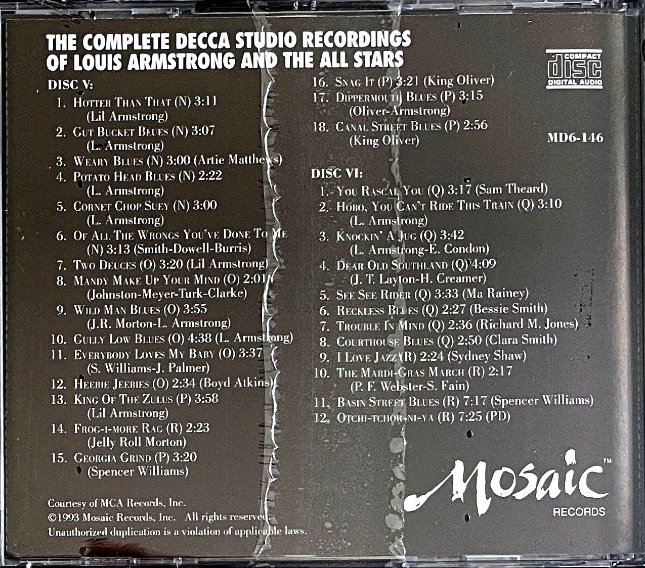 CDs: Louis Armstrong 6 CD's Box - The Complete Decca Studio Recor – Neu und originalverpackt aus Savagnier von Ne2065 4