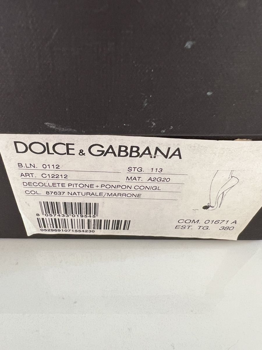 Dolce & Gabbana Scarpe da donna: D&G Dolce&Gabbana Pumps Python Print Gr. 38,5 Pelz Bommel – Usato da Dietikon venduto da samtundseide 7