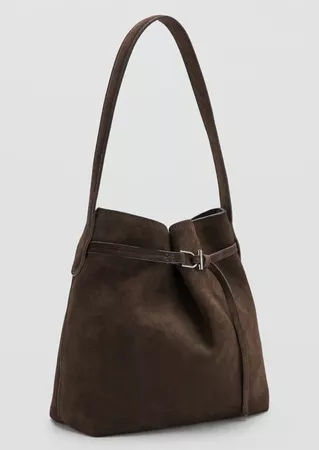 MANGO Tasche  Rauleder Ledertasche Schultertasche NEU 99