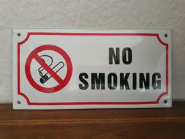 Emailschild No Smoking Verboten Emaille Schild Retro Fabrik