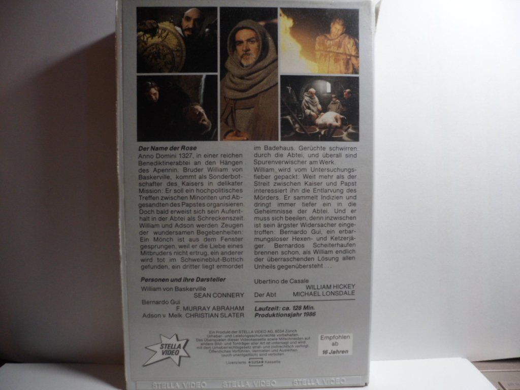 Tutti i VHS: VHS  DER NAME DER ROSE – Usato da Langnau i. E. venduto da mar_hw58 1