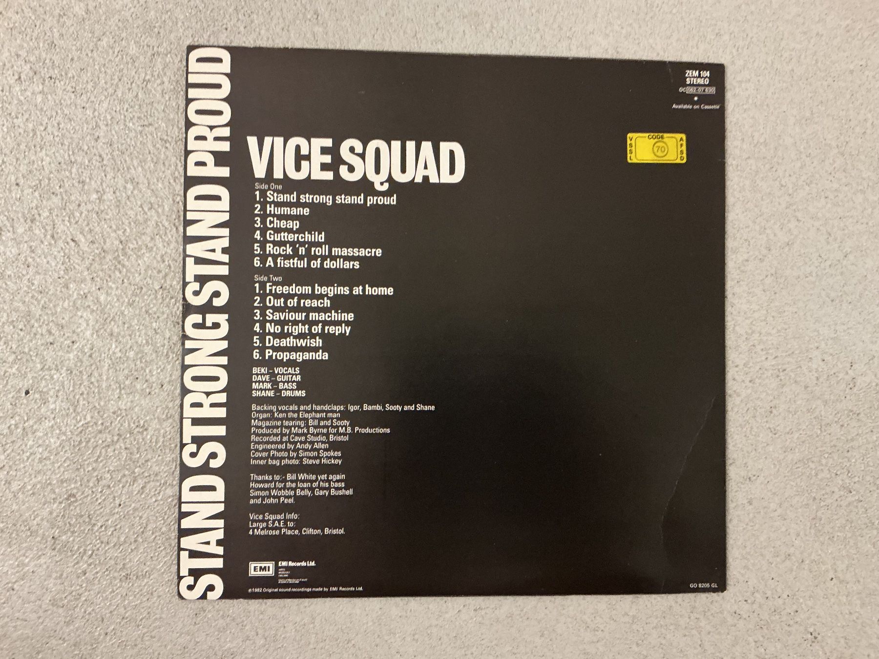 Schallplatten: Vice Squad LP Stand Strong Stand Proud – Gebraucht aus Winterthur von Tumko-Vinyl 1