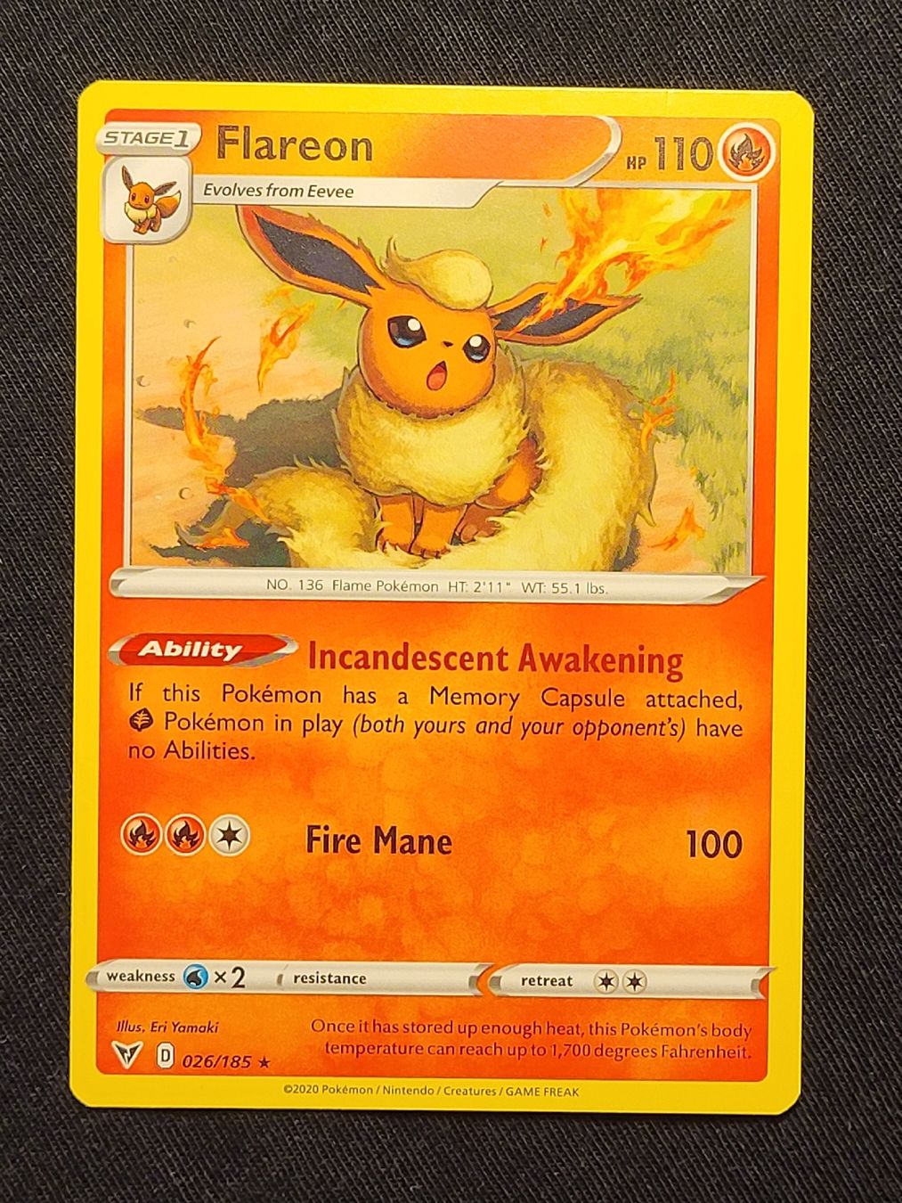 Pokémon Sammelbilder & Trading cards: Flareon 026/185 (2020) – Gebraucht aus Grindelwald von lego9