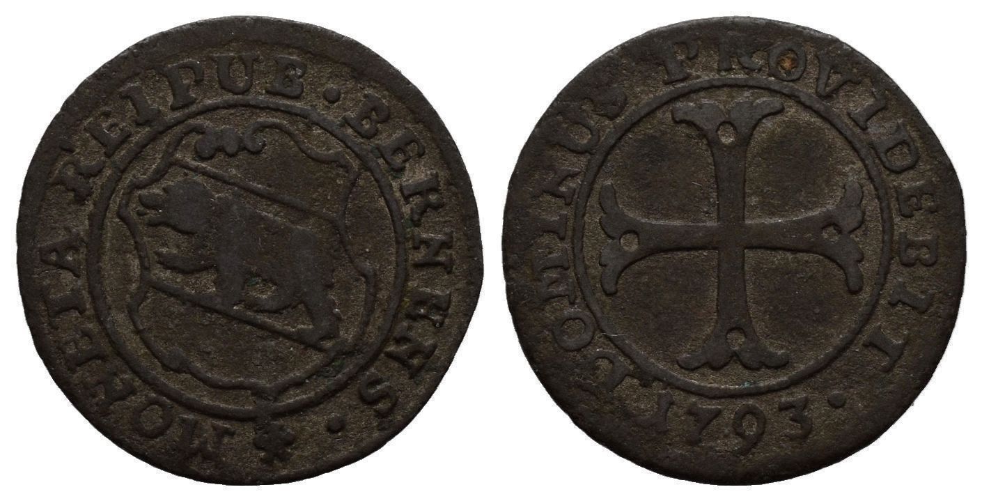 Alle Münzen: Bern Batzen 1793   /2172/ – Gebraucht aus Trimbach von Solothurn1