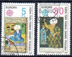 ZYPERN KIBRIS 2 EUROPAMARKEN 1980 GESTEMPELT - G75