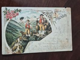 Alte Ansichtskarte Toggenburg, Gruss aus dem Tal, Rarität!