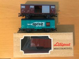 3x SBB Güterwagen 1x Roco 2x Liliput