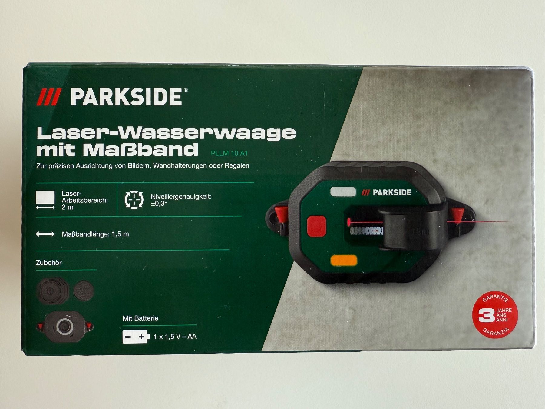 Parkside Messen: Parkside niveau à bulle, laser mètre – Neu und originalverpackt aus St-Gingolph von GoldenKeys