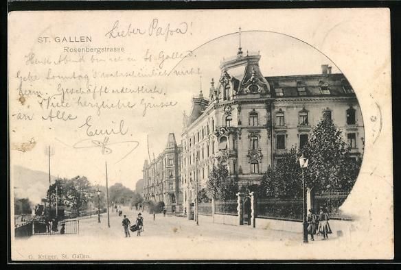 Cartoline postali: St. Gallen, Stadtvillen in der Rosenberg – Usato da Berlin venduto da bartko-reher