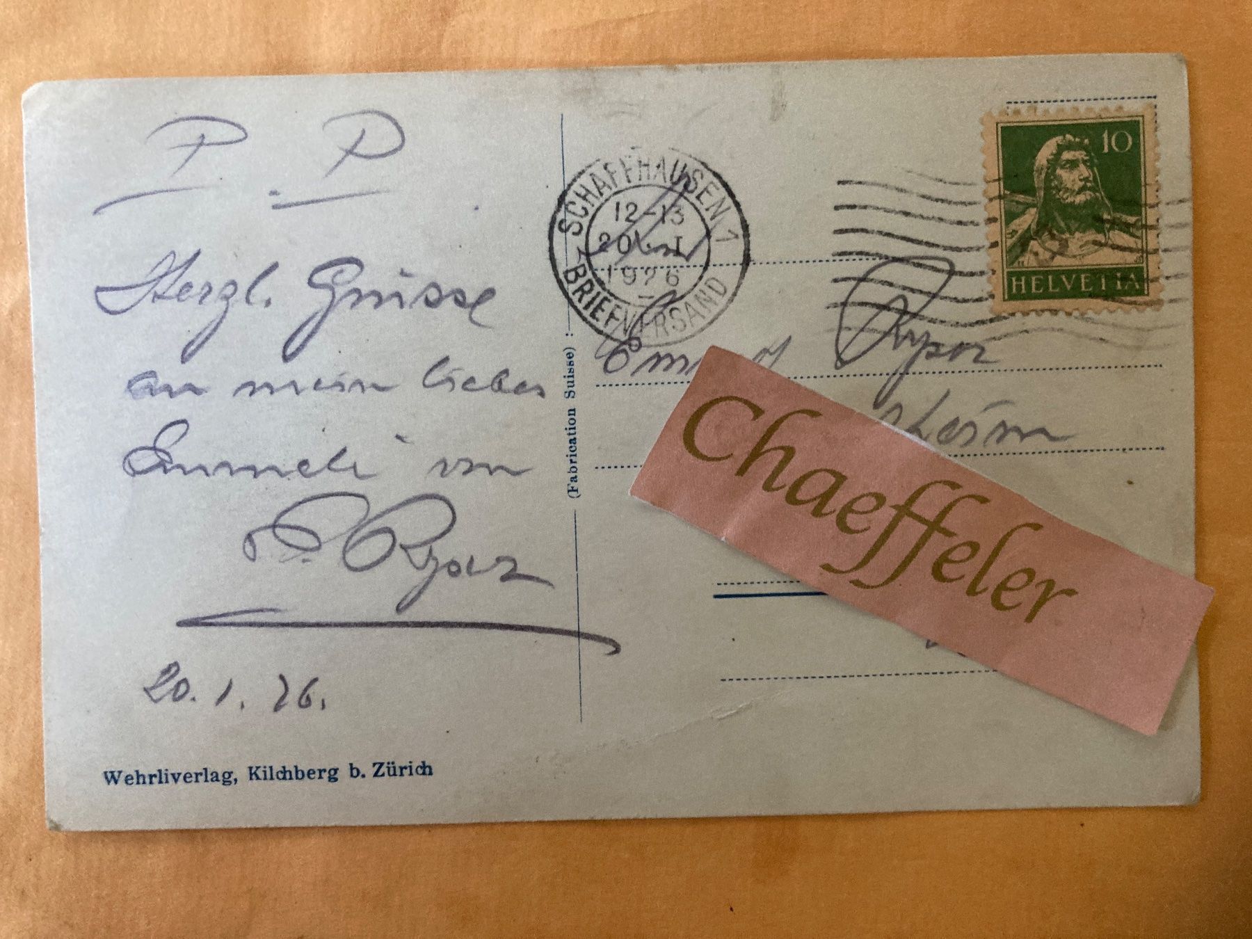 Cartoline postali: 1926   21564 Der Rheinfall – Usato da Zürich venduto da Chaeffeler 1